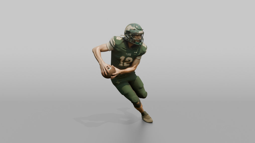 Quarterback Executing a Play-Action Fake