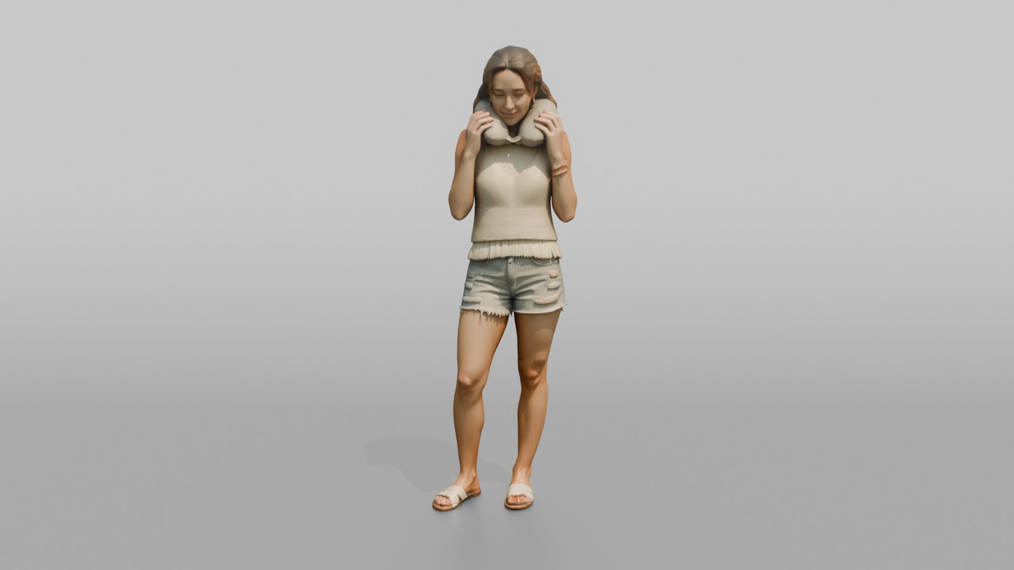 Vacationer Wearing Crochet Summer Top And Shorts