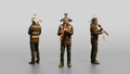 Flutist Playing Carved Wooden Flute
