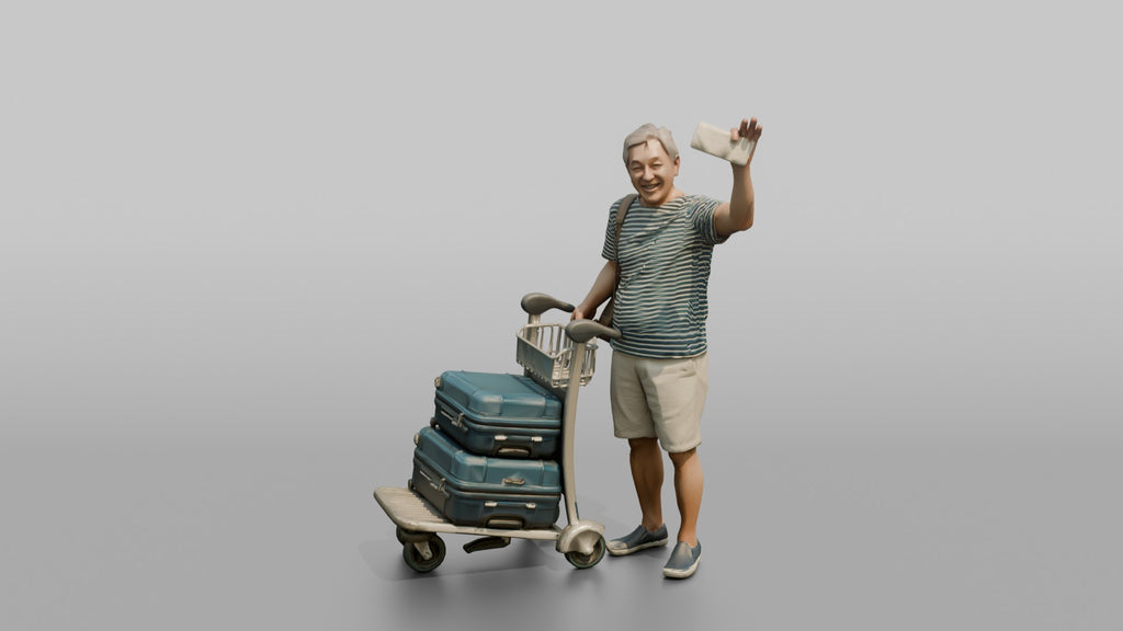 Traveler Waving His Boarding Pass