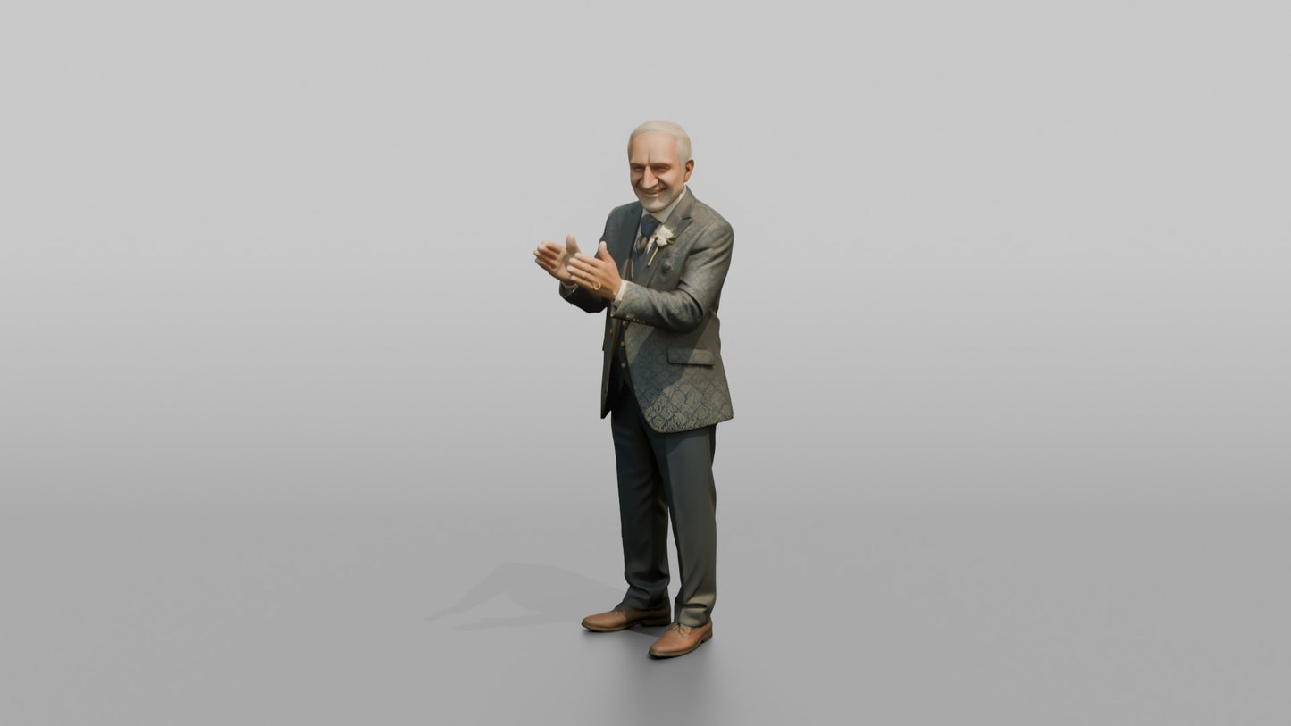 Elderly Middle Eastern Groom Clapping Rhythmically