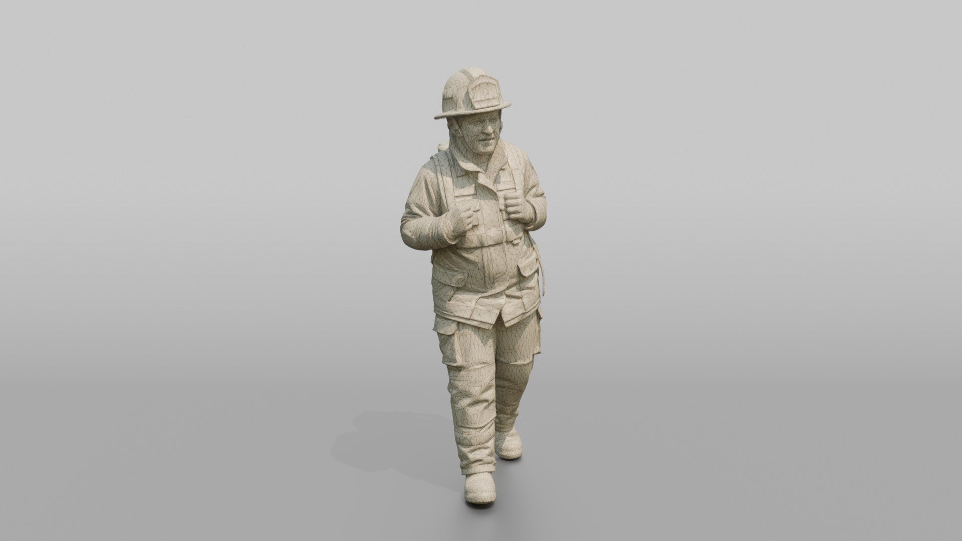 Firefighter Woman Carrying a Large Water Pump Bag