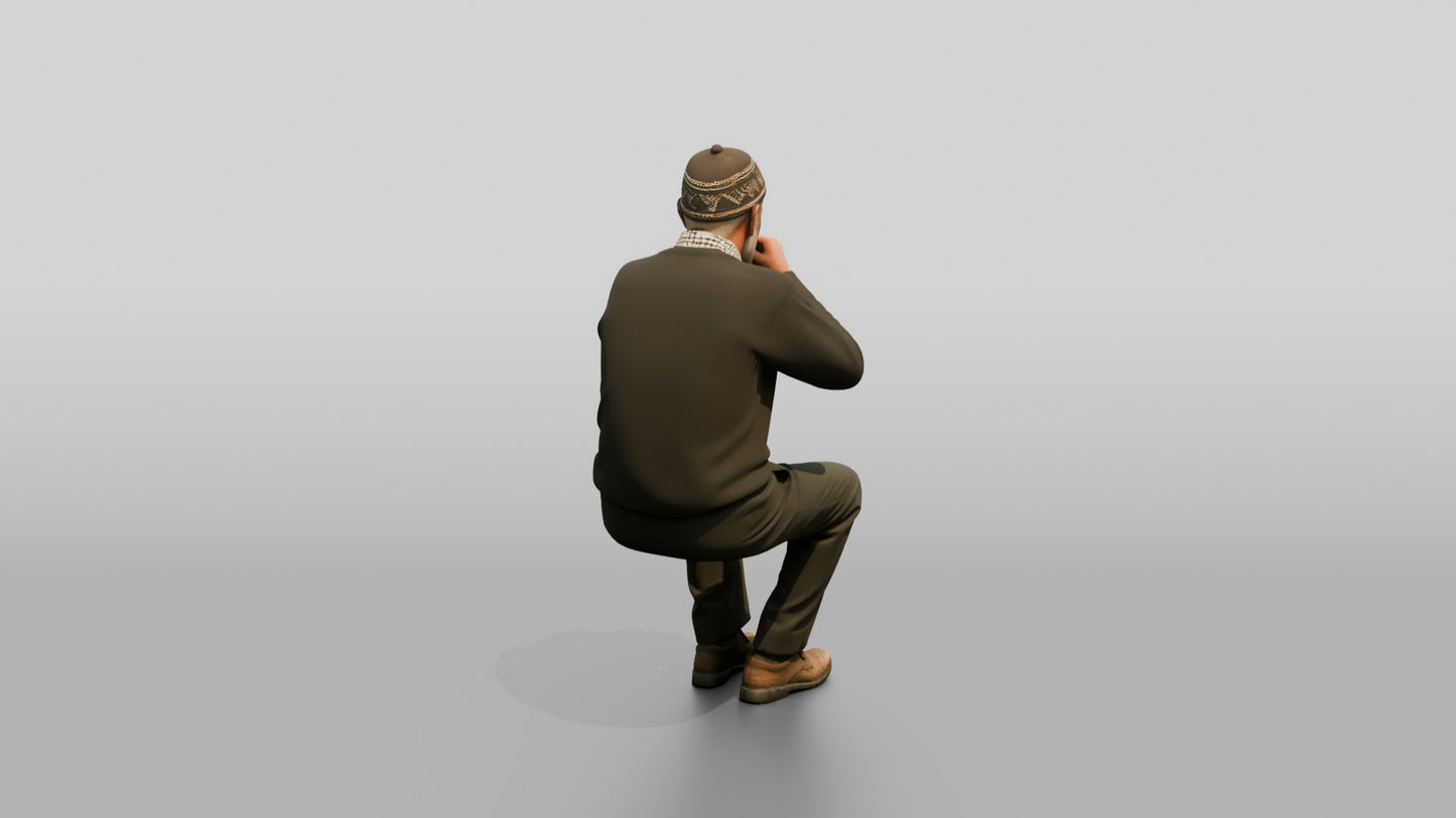 Man Sipping Traditional Tea