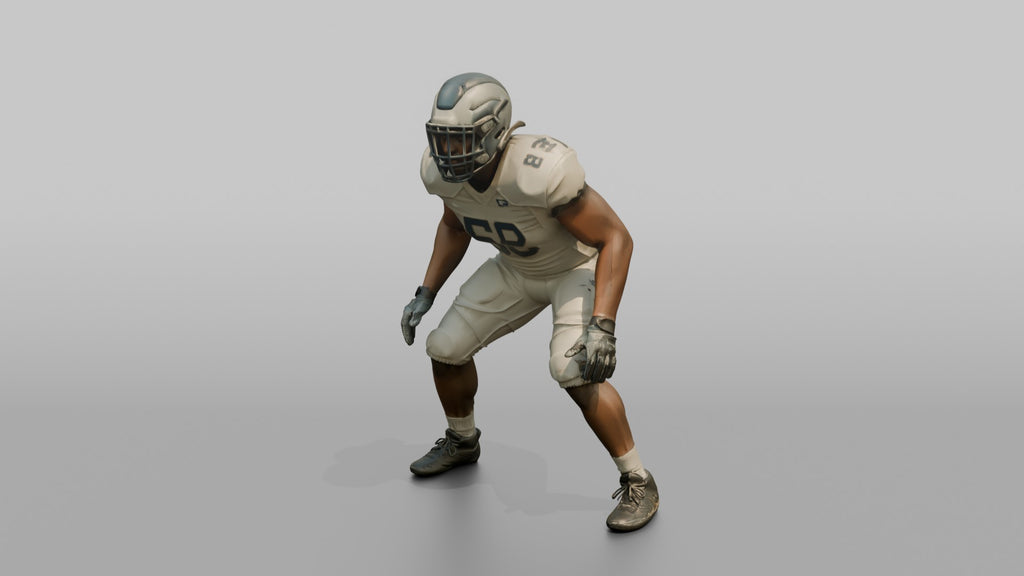 Linebacker in a Low Ready Stance