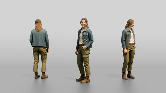 Denim Workwear Woman 04 - 3D character model