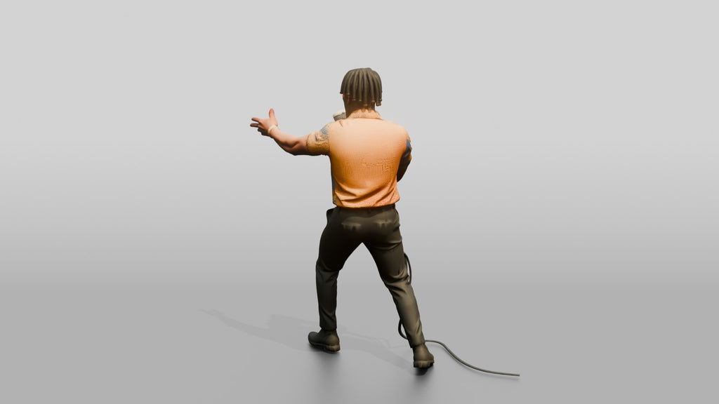 Afrobeat Singer with Retro Microphone