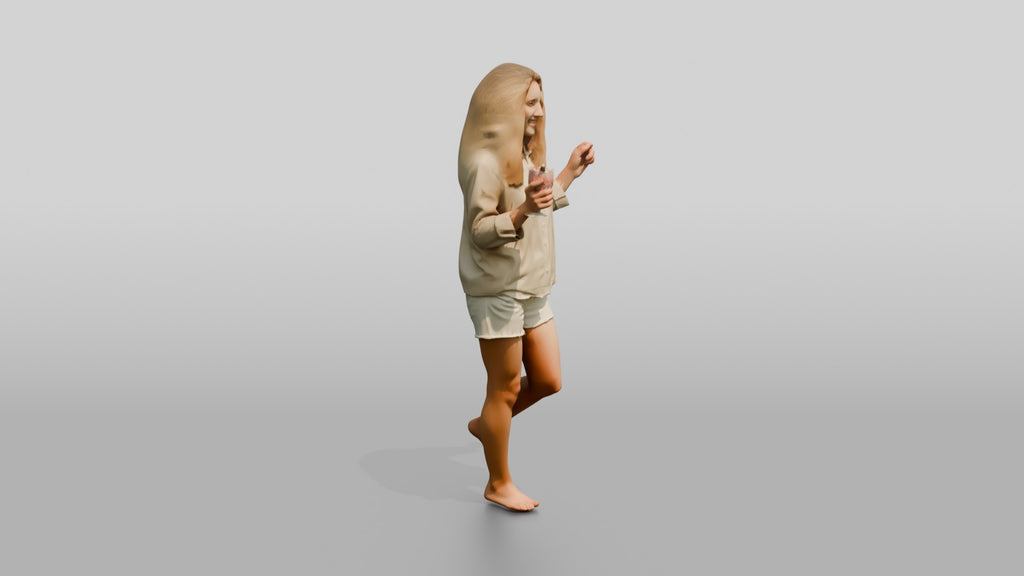Blonde Woman with a Summer Drink