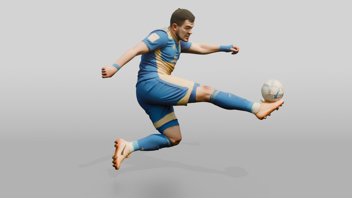 Soccer Player Side-Volley Kick