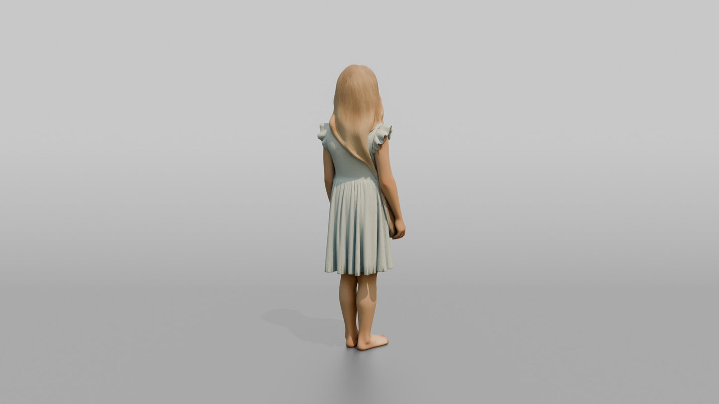Scandinavian Girl Smiling in a Cotton Summer Dress
