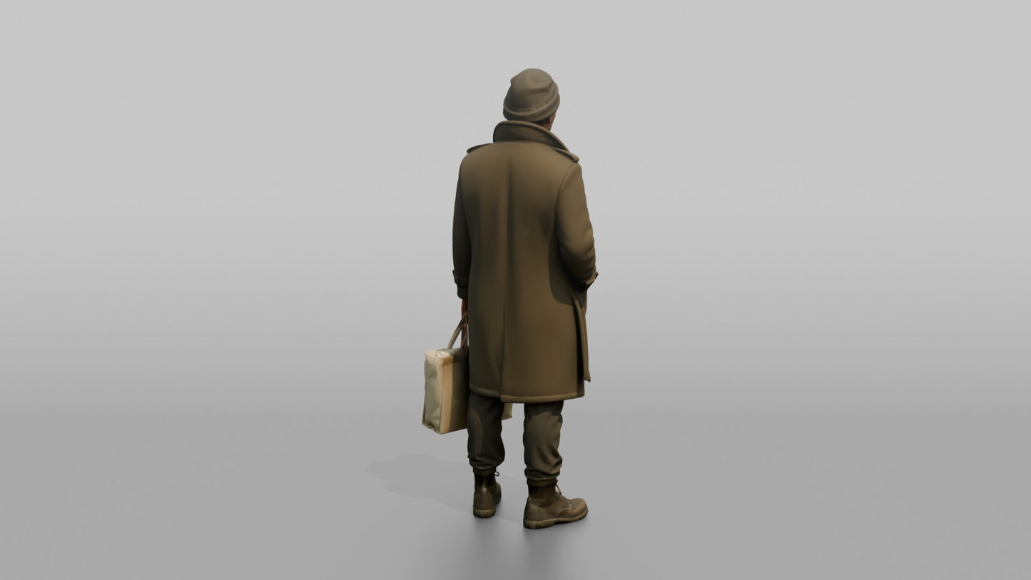 British Man Standing in a Winter Trench Coat