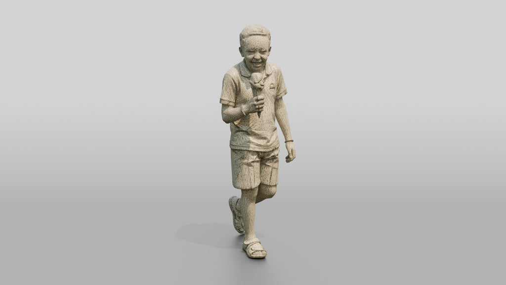 Young African Boy Holding an Ice Cream Cone