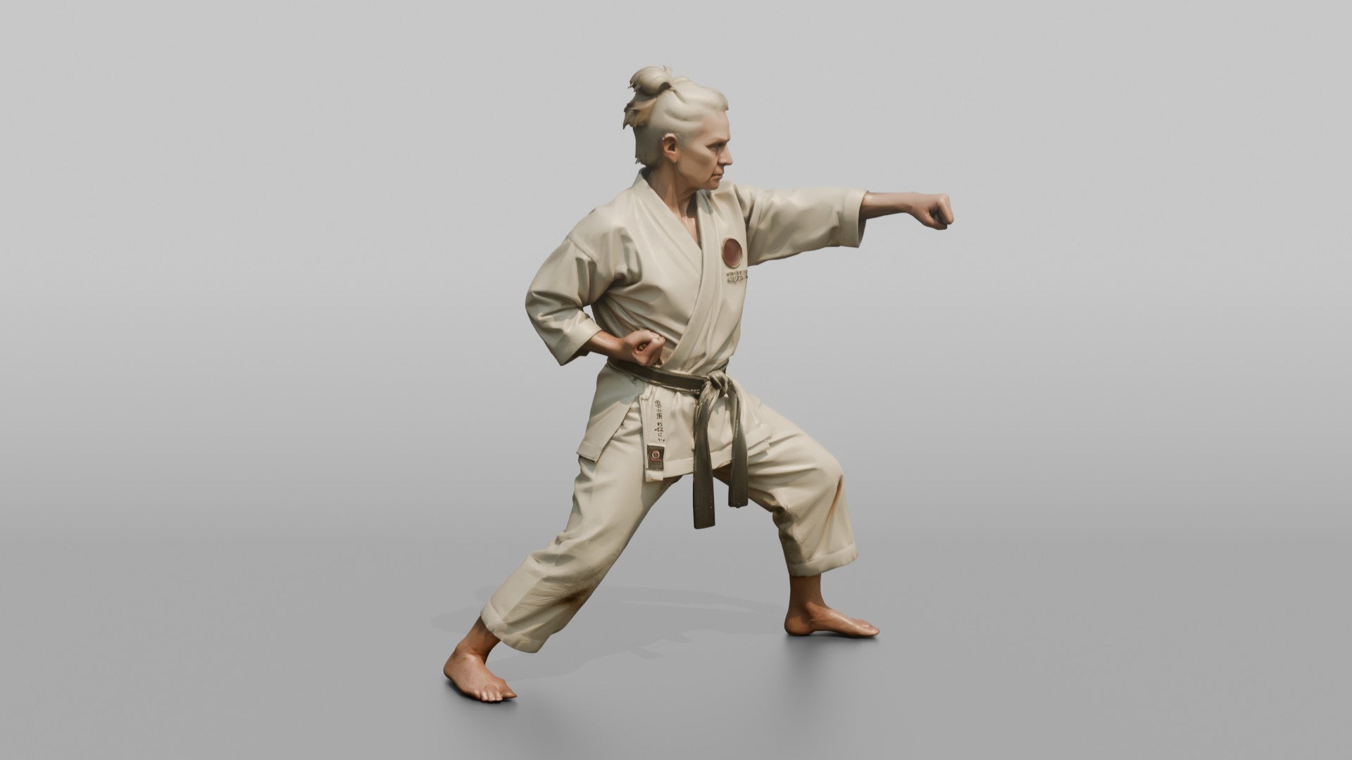 Karate Sensei Explosive Reverse Punch