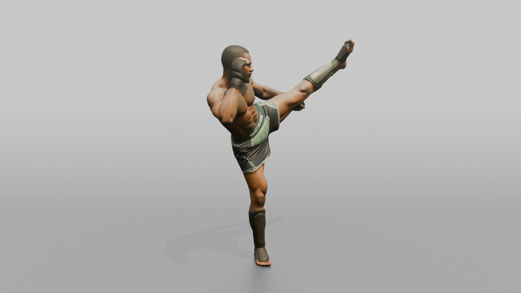 Kickboxer High Roundhouse Head Kick