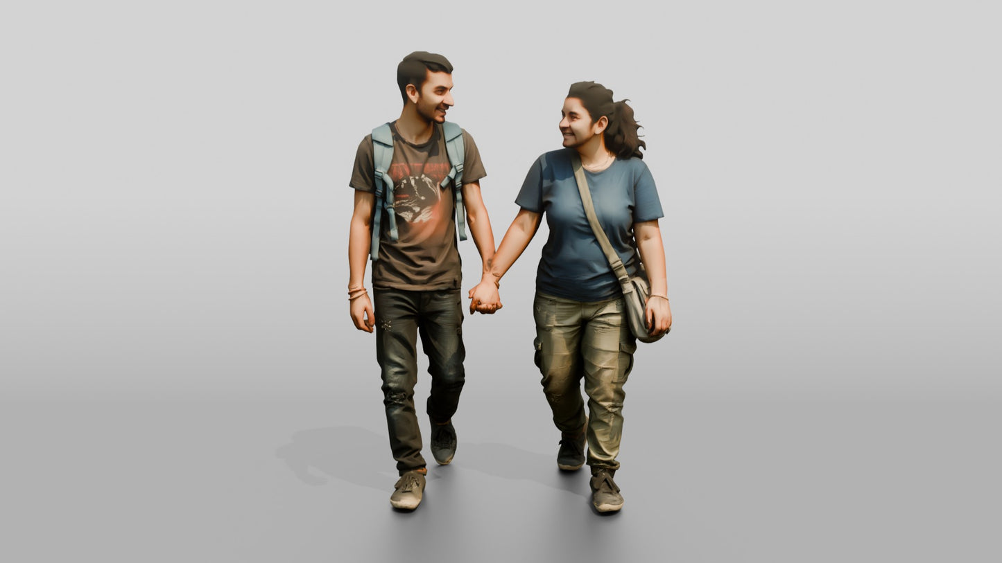 Young South Asian Couple Walking