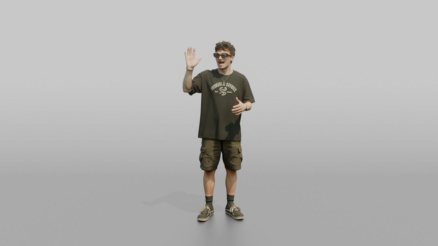 British Man Gesturing While Talking