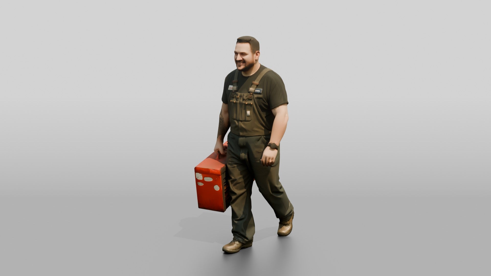 Mechanic Carrying a Toolbox