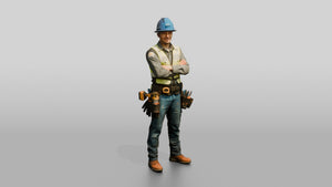 Construction Worker Man 78 - 3D character model, view 1