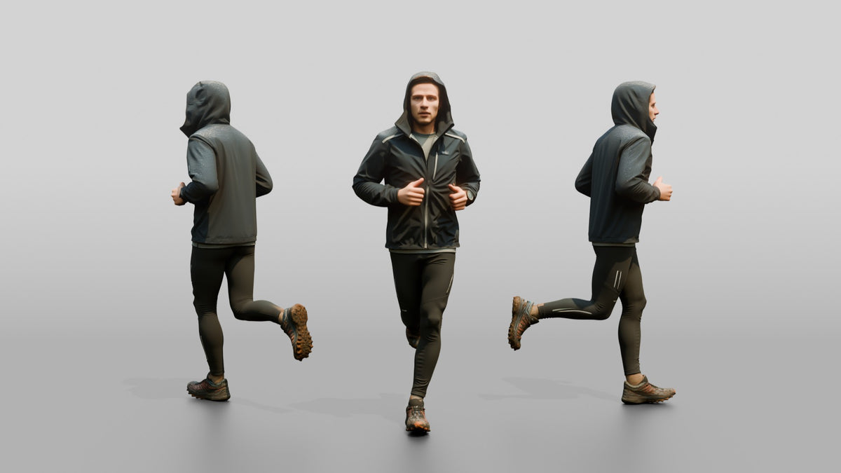 White Man Jogging Through the Park - 3D character model