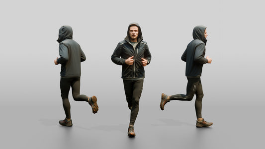 White Man Jogging Through the Park