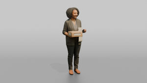 Woman Customer Holding A Return Item And A Printed Receipt - 3D character model