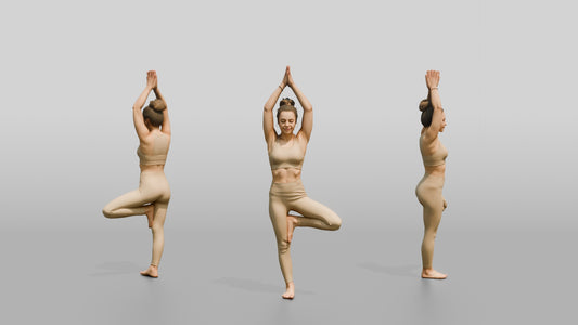 Tree Pose Woman Arms Raised