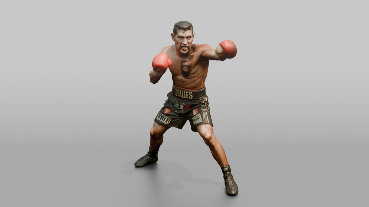 Boxer Lightning-fast Left Jab Counter-strike - 3D character model, view 4