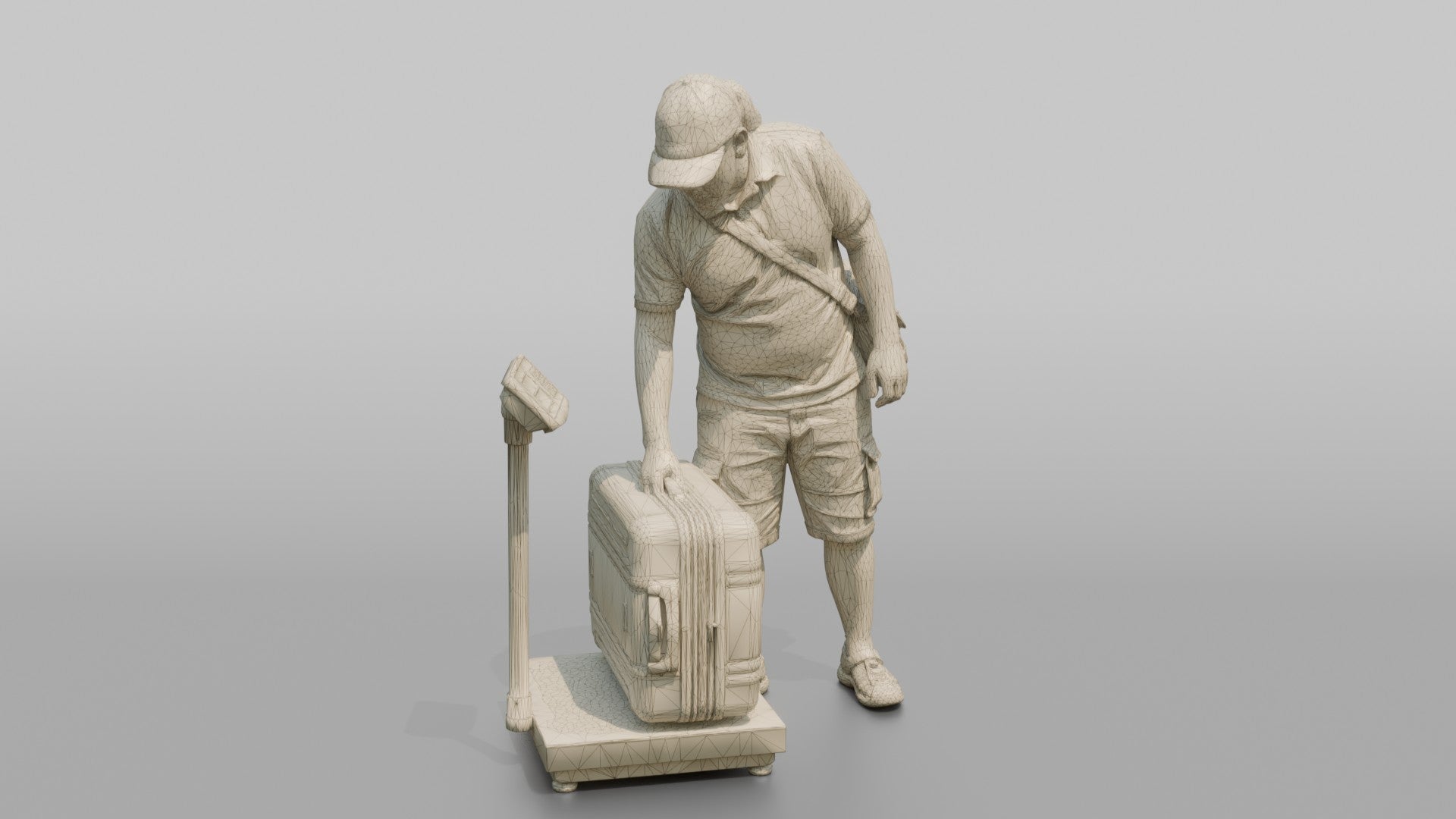 Traveler Weighing His Suitcase