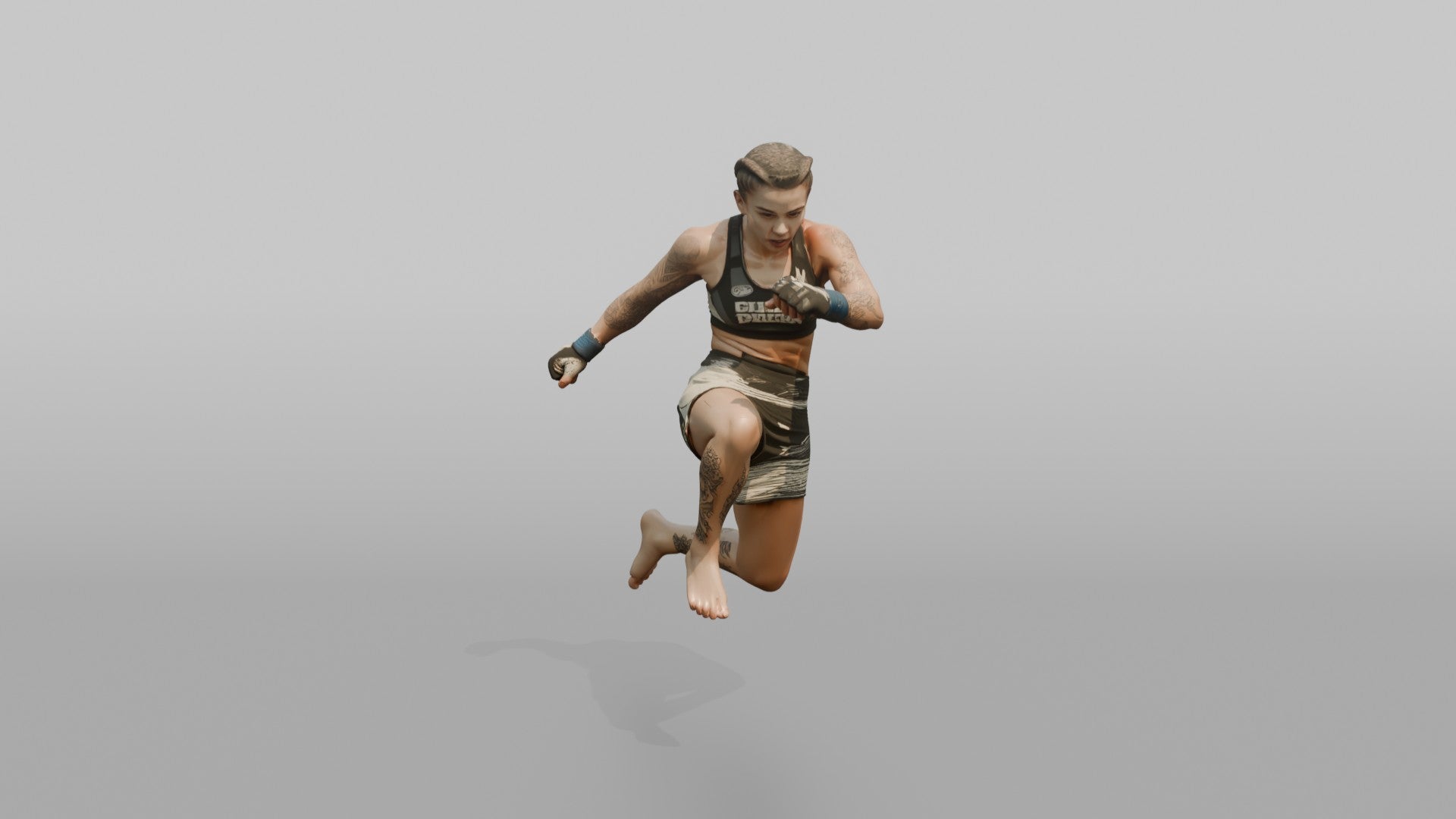 MMA Fighter Dynamic Flying Knee Strike