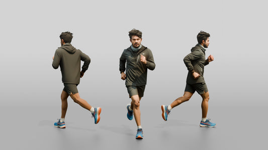 Indian Man Jogging in Technical Jacket