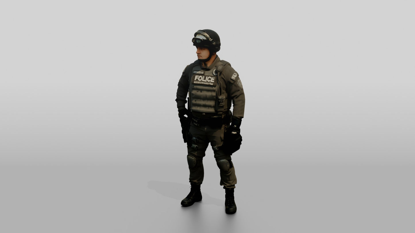 Riot Police Officers Standing in Formation