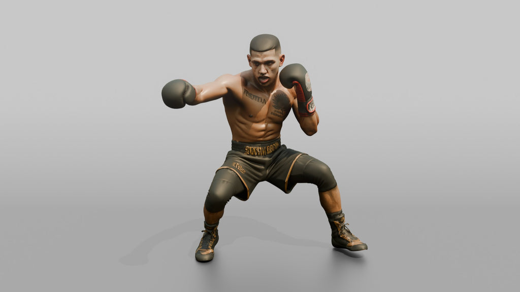 Boxer Feinting a Jab While Ducking Low