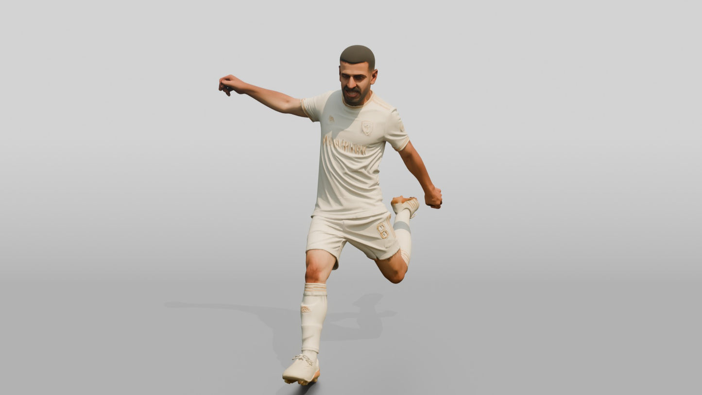 Soccer Player Taking a Power Shot