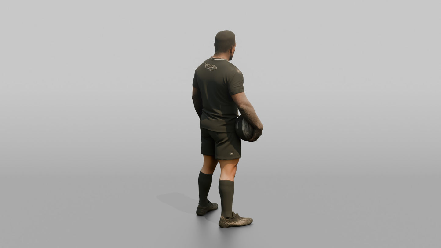 Maori Player Holding the Ball with a Menacing Stare