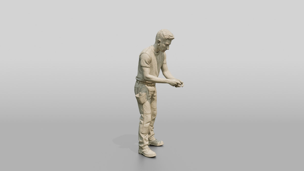 Construction Worker Man 51 - wireframe topology preview