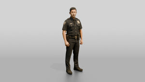 Police Officer Shrugging Playfully - 3D character model, view 1