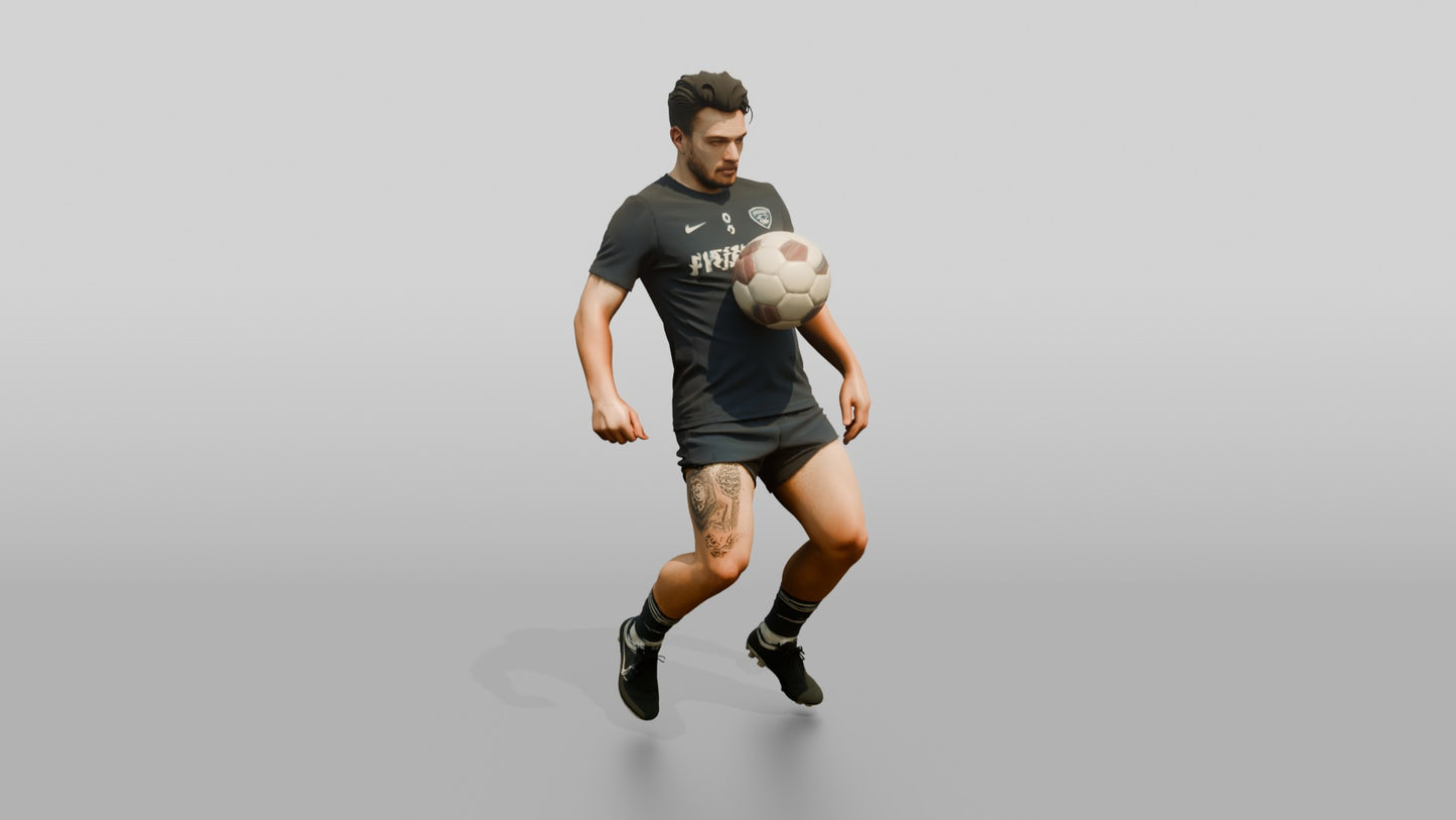 Soccer Player Chest-Stop Control