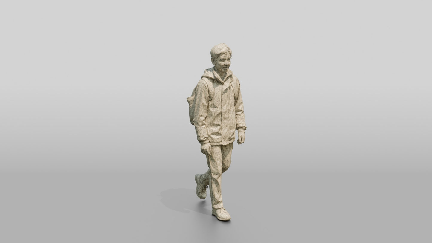 Indian Teen Boy Walking Home from School