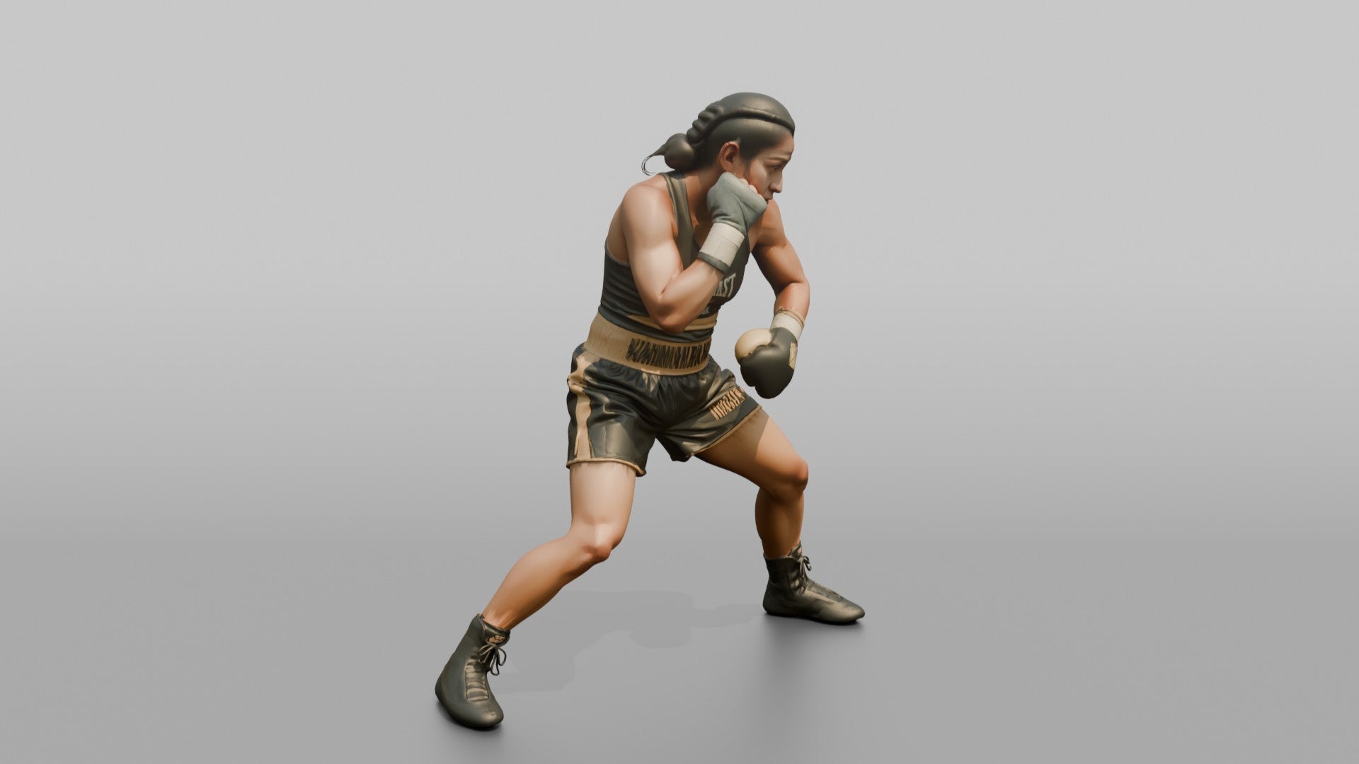 Boxer Slipping a Punch with Evasive Head Movement