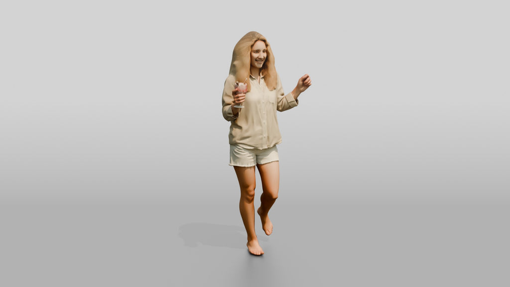 Blonde Woman with a Summer Drink
