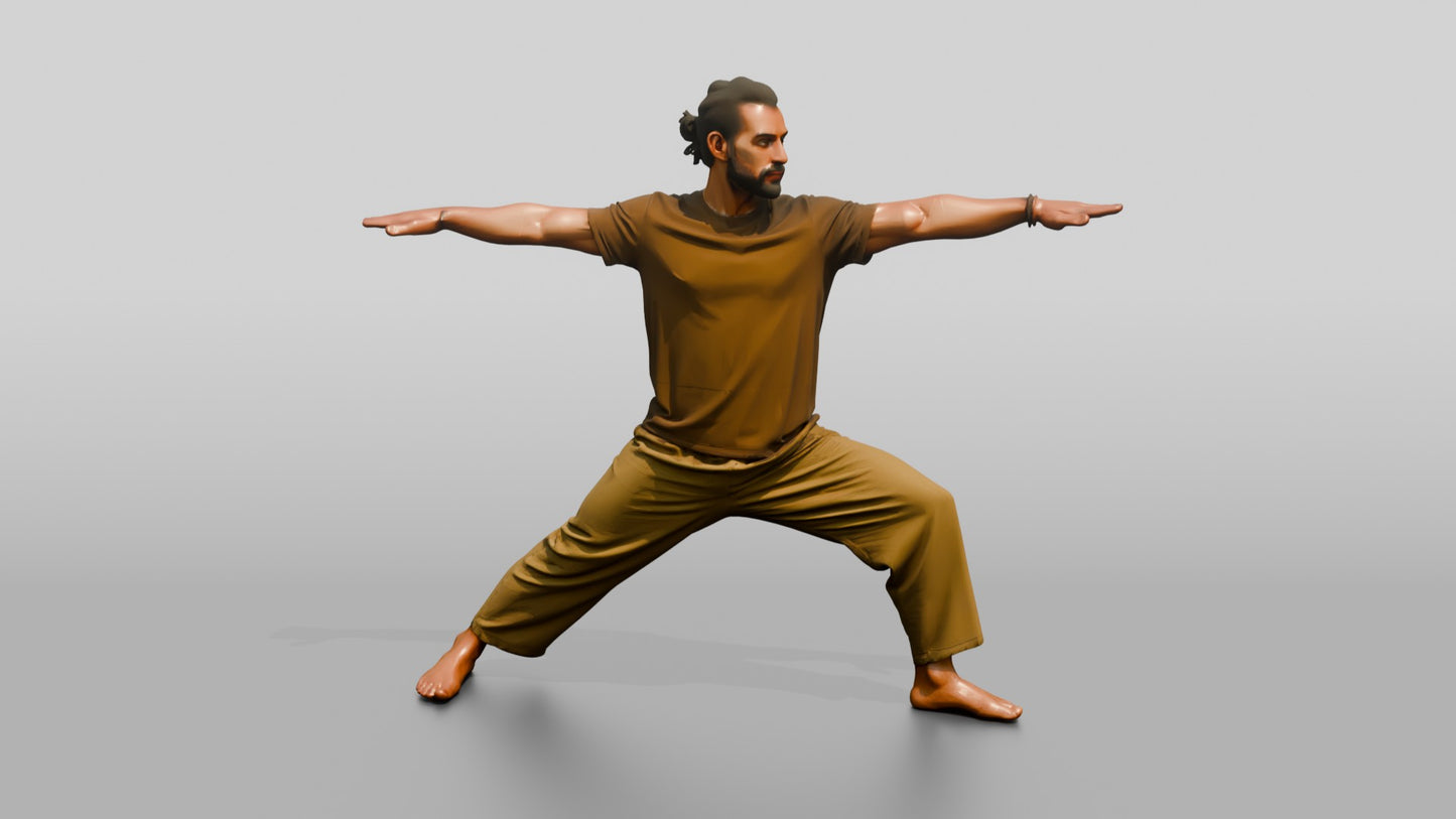 Warrior II Pose Man