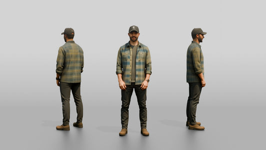 Canadian Man in Lightweight Flannel Shirt