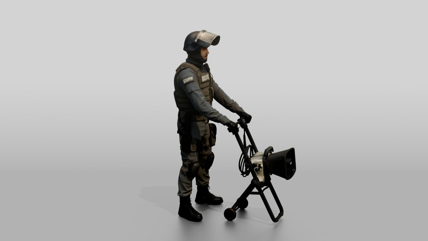 Riot Police Officer with Equipment