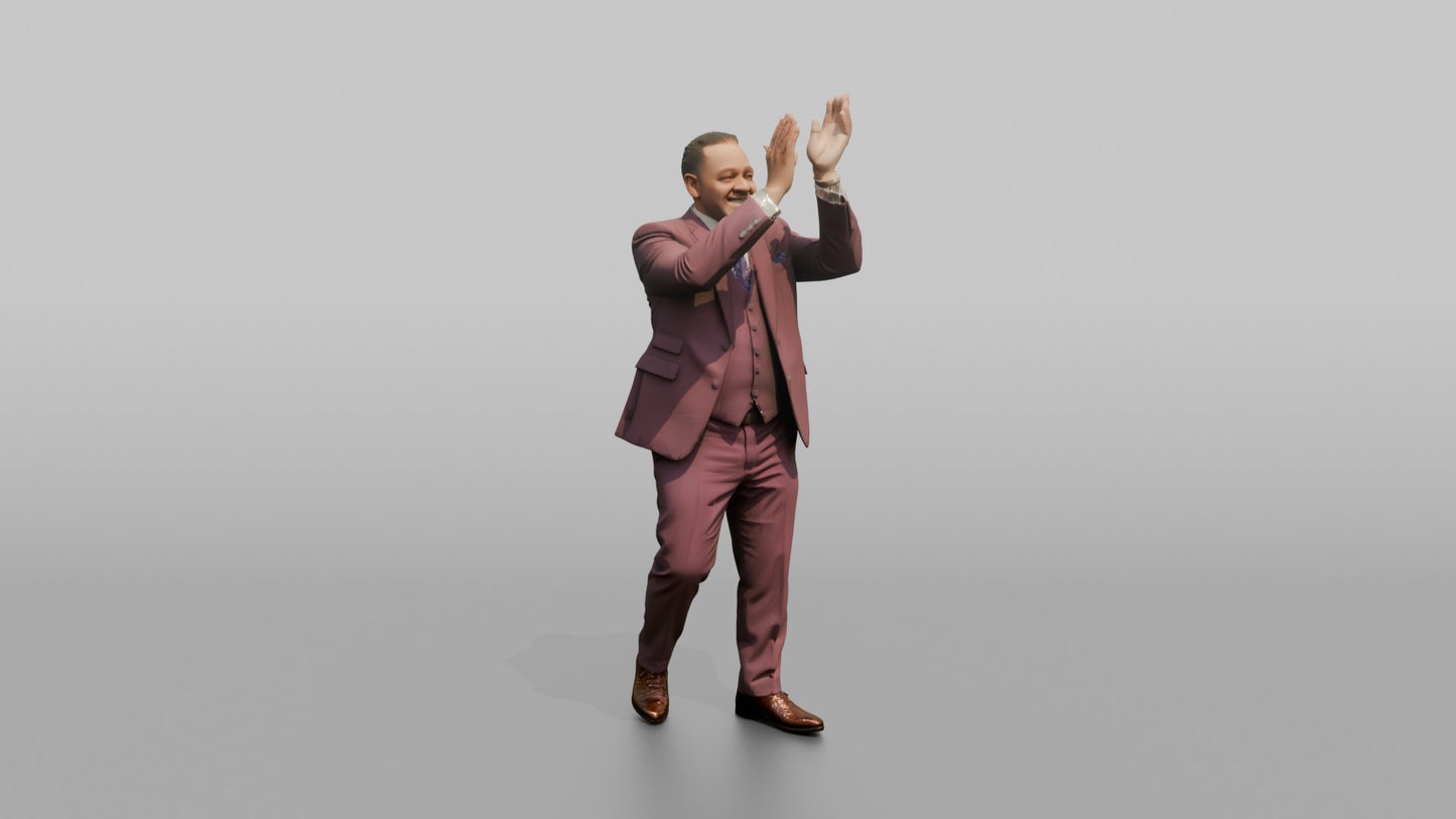 Wedding Guest Clapping with Arms Raised