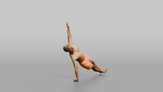 Bodyweight Athlete Man Holding A Side Plank - 3D character model