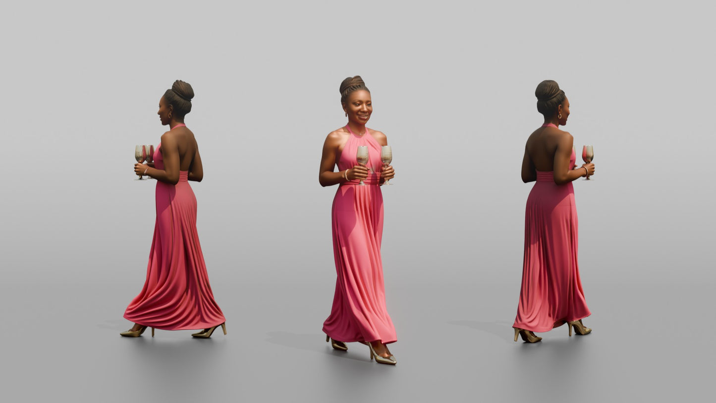 Wedding Guest Holding Two Champagne Flutes