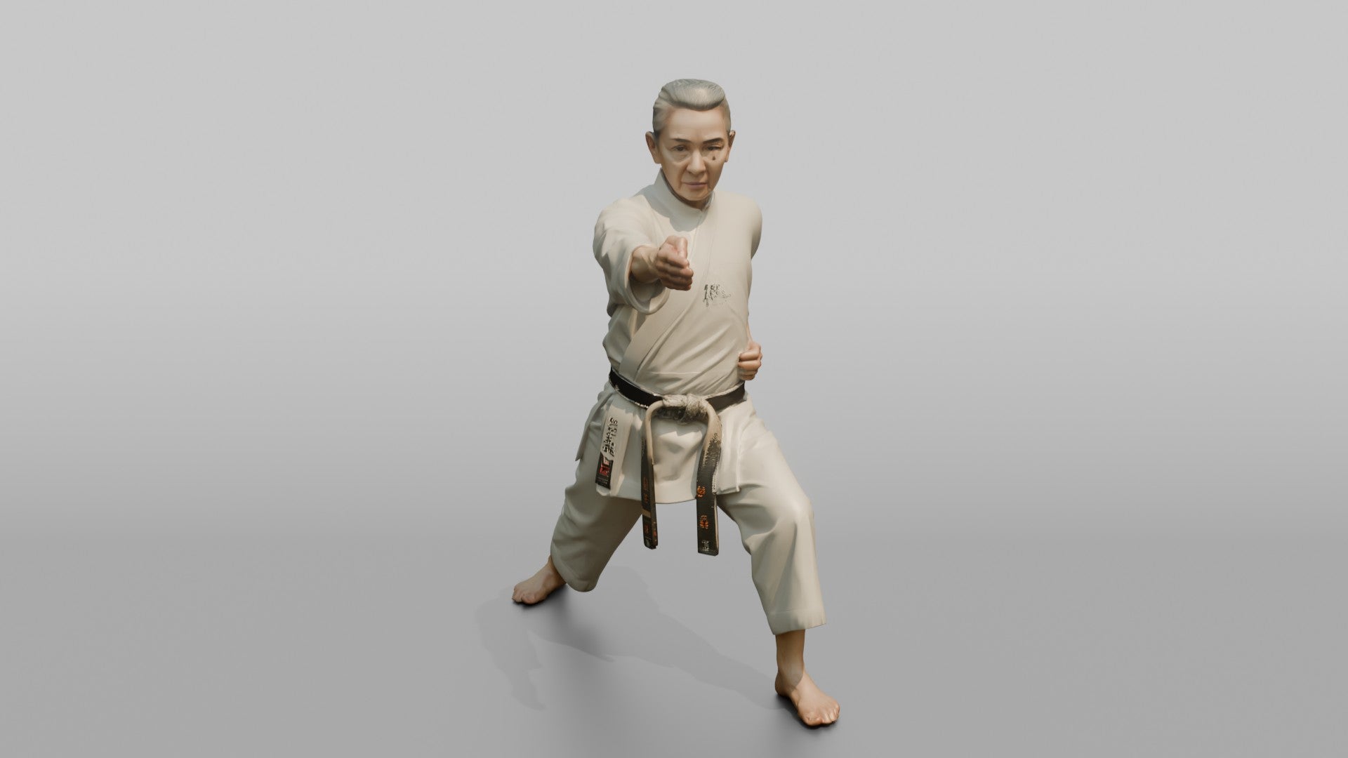Karate Fighter Precise Spear-hand Strike