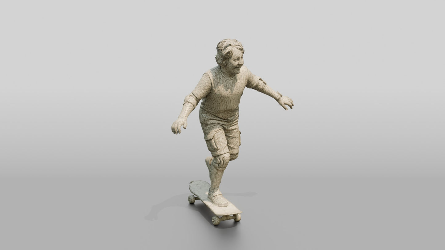 Boy Riding Skateboard