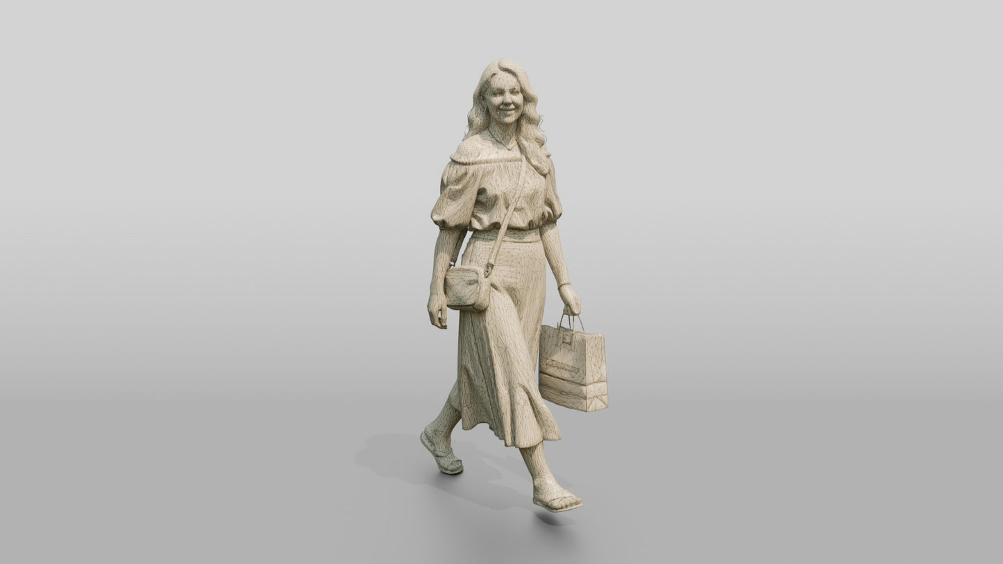 Slender Croatian Woman Carrying a Leather Purse