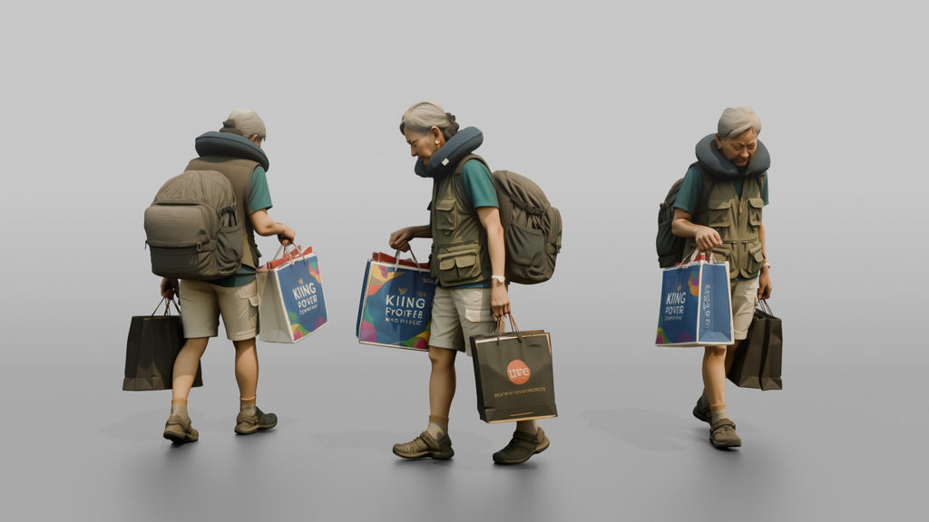 Traveler Browsing Duty-Free Shopping Bags