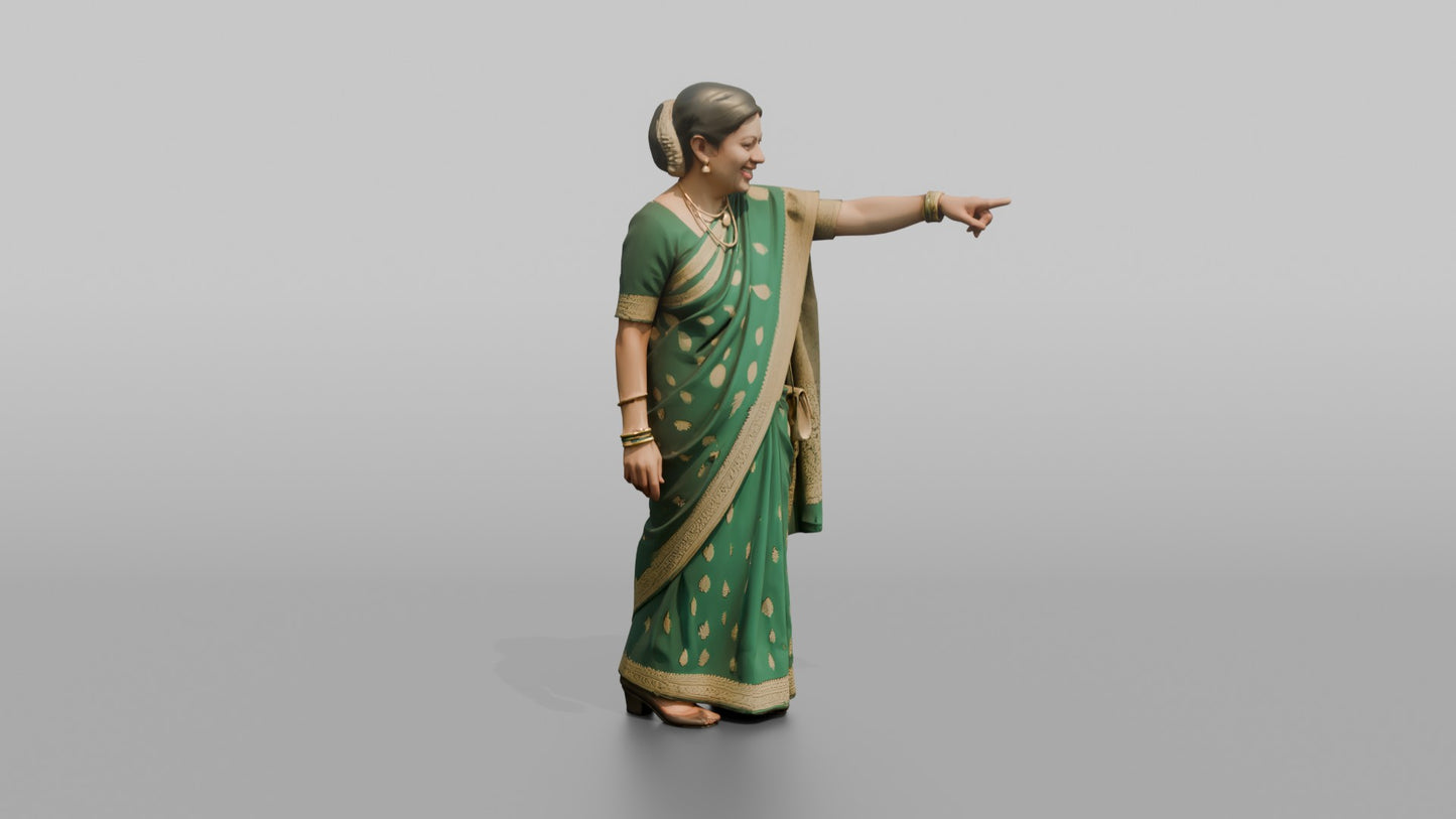 South Asian Wedding Guest Pointing Happily